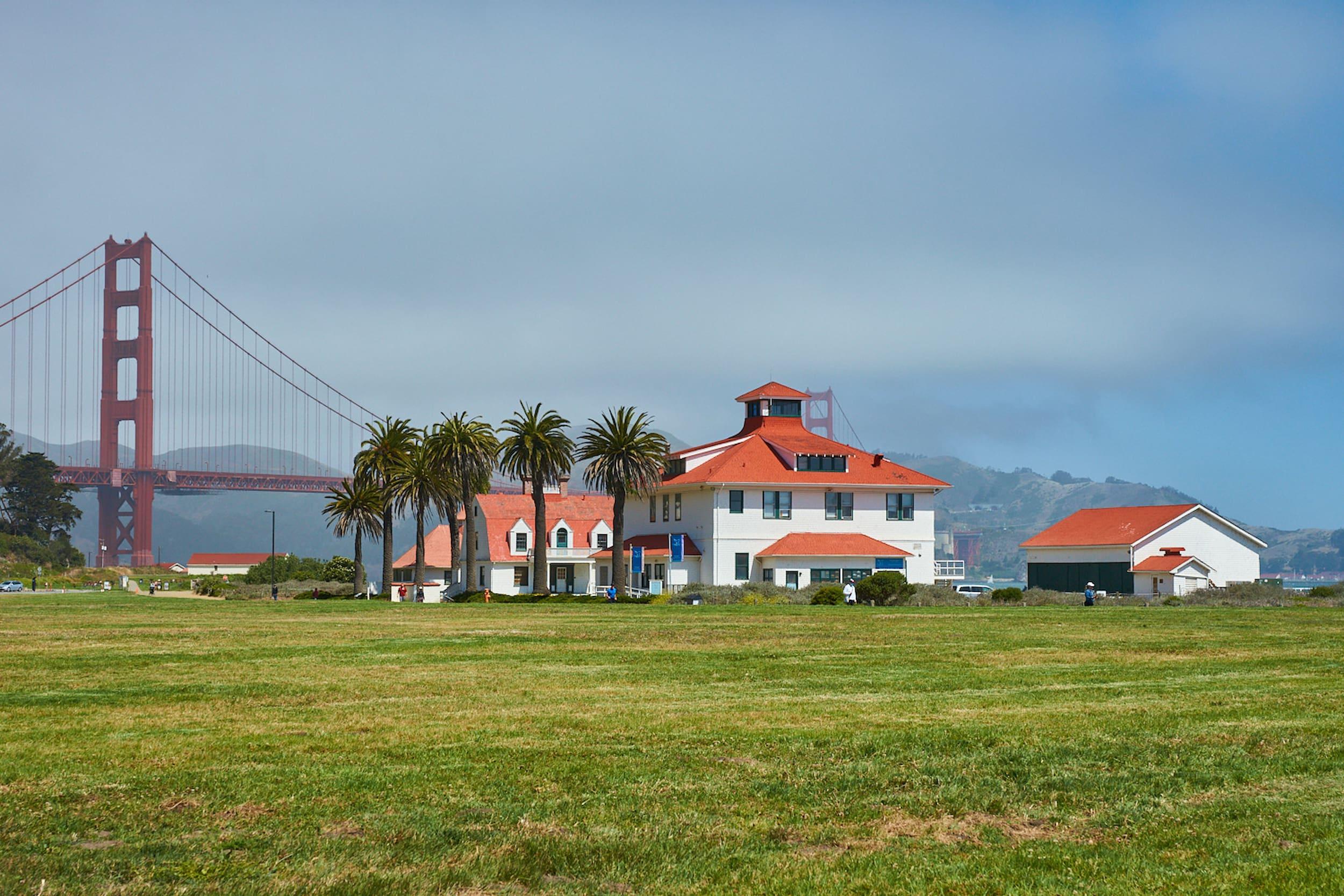 Crissy Field with the Golden Gate Bridge in the background.