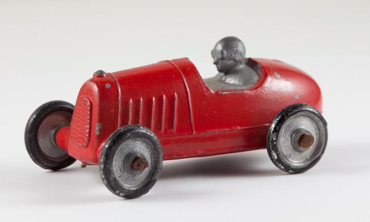Red toy car.