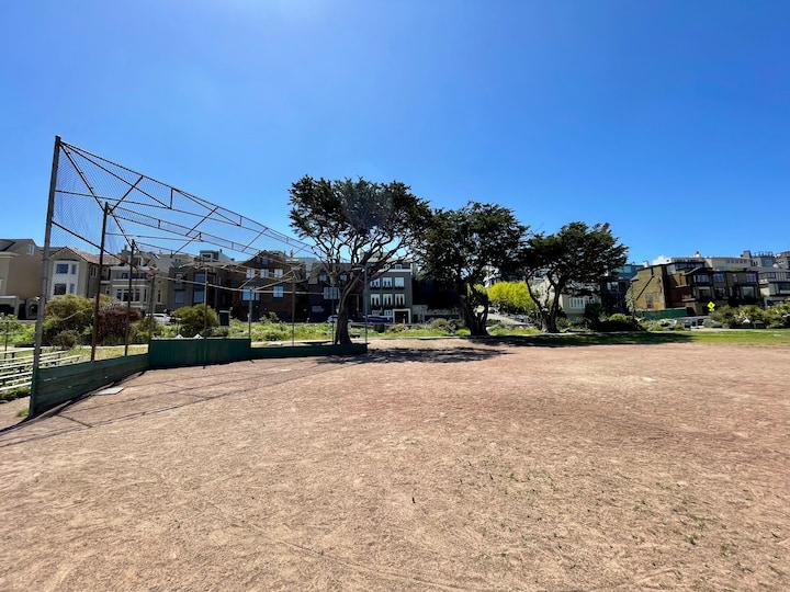 Baseball diamond at Presidio Wall Playground.